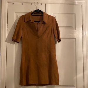 Zara Tan Suede Collar Dress size small